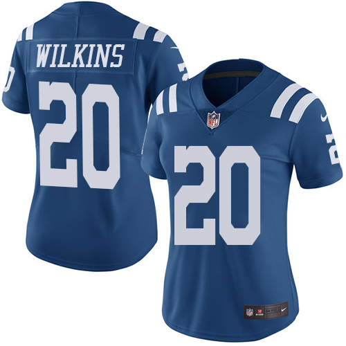 Indianapolis Colts 20 Limited Jordan Wilkins Royal Blue Nike NFL Women Rush Vapor Untouchable Jersey